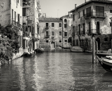 Old Canal in Venice B&W